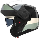 Flip-Up Travelling Motorcycle Helmet Nolan N90-3 06 Black / Ivory / Anthracite / Green Grey Blocco 354 Size Xxl
