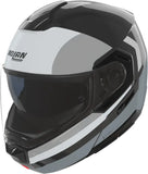 Flip-Up Travelling Motorcycle Helmet Nolan N90-3 06 Black / Silver / White Roboto 348 Size L