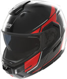 Flip-Up Travelling Motorcycle Helmet Nolan N90-3 06 Black / Red / White Sincrono 350 Size S