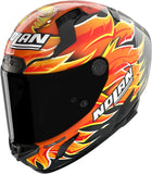 Full-Face Speeding Motorcycle Helmet Nolan X-804 Rs Ultra Carbon Carbon / Red / Orange / Yellow Replica Iannone 368 Size L
